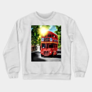 Route-Master, Red, City of London Antique Transport Crewneck Sweatshirt